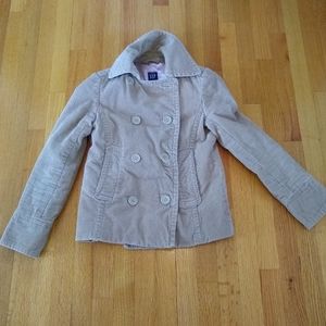 Gap cotton cord jacket. Padded. Silky pink lining.